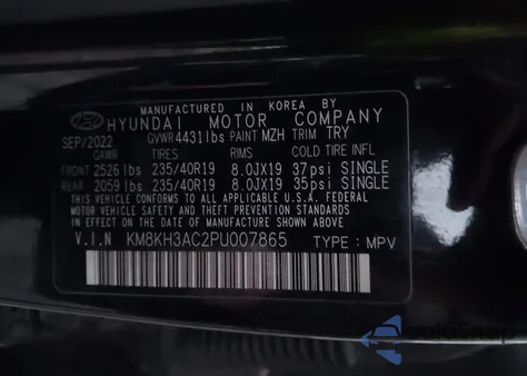 2023 Hyundai Kona N z USA, uszkodzony, nr VIN KM8KH3AC2PU007865